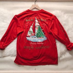 Red Simply Southern Holiday Long Sleeve Tee